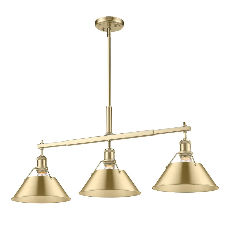Yep by Golden Lighting Orwell 3-light Island Light in Brushed Champagne Brass — Golden Lighting LED Pendant Lights  