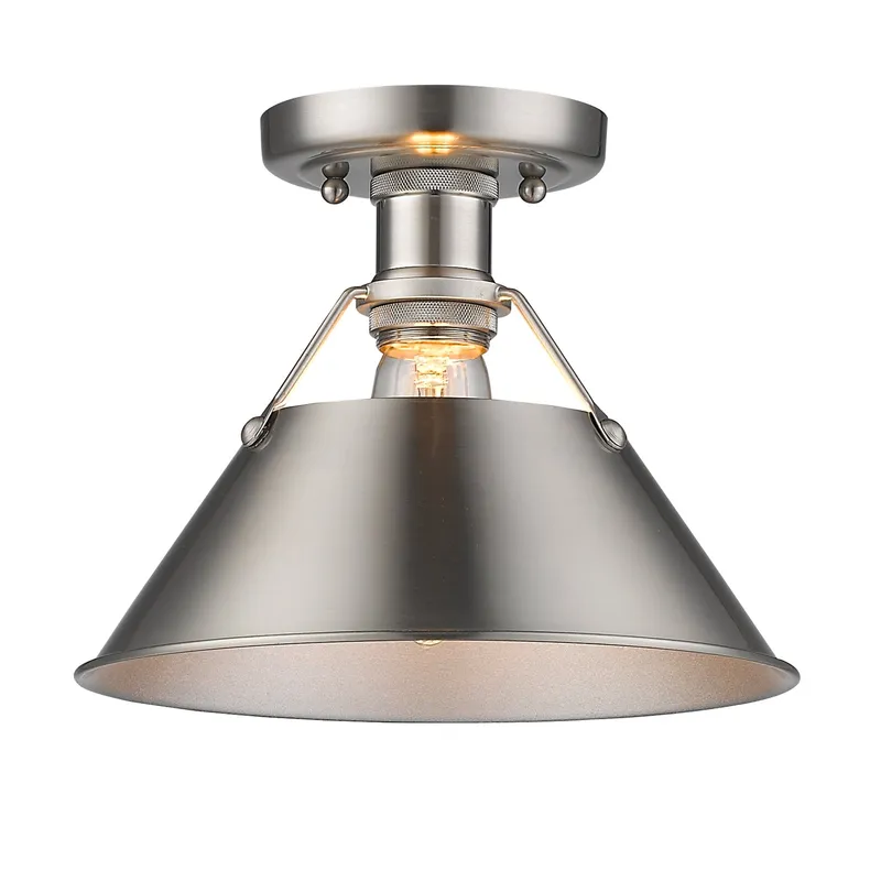 Yep by Golden Lighting Orwell 1-light Flush Mount in Pewter — Golden Lighting LED Ceiling Lights 100.0W 