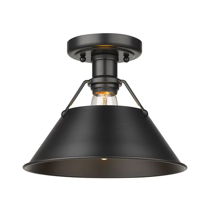 Yep by Golden Lighting Orwell 1-light Flush Mount in Matte Black — Golden Lighting LED Ceiling Lights 100.0W 