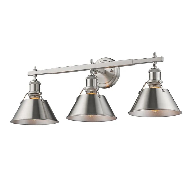 Yep by Golden Lighting Orwell 3-light Vanity in Pewter — Golden Lighting LED Wall Lights  