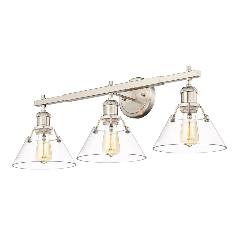 Yep by Golden Lighting Orwell 3-light Vanity in Pewter and Clear Glass — Golden Lighting LED Wall Lights  
