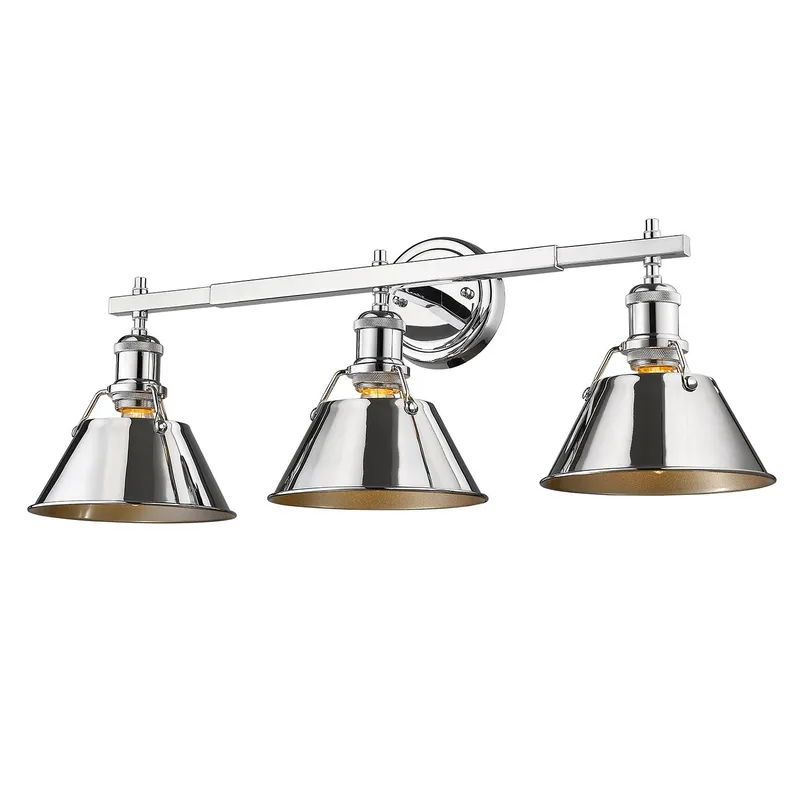 Yep by Golden Lighting Orwell 3-light Vanity in Chrome — Golden Lighting LED Wall Lights  