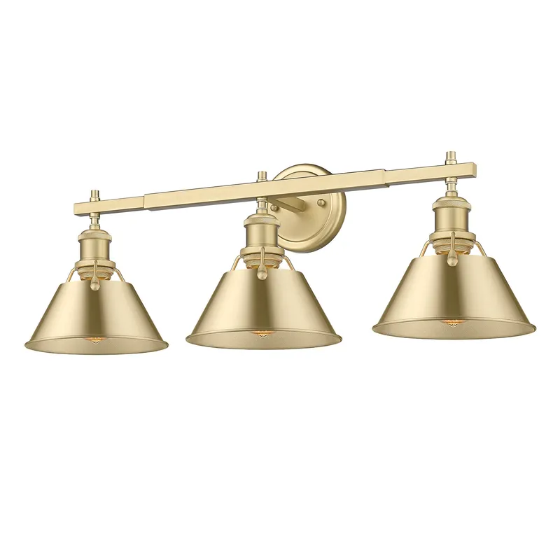 Yep by Golden Lighting Orwell 3-light Vanity in Brushed Champagne Brass — Golden Lighting LED Wall Lights 100.0W 