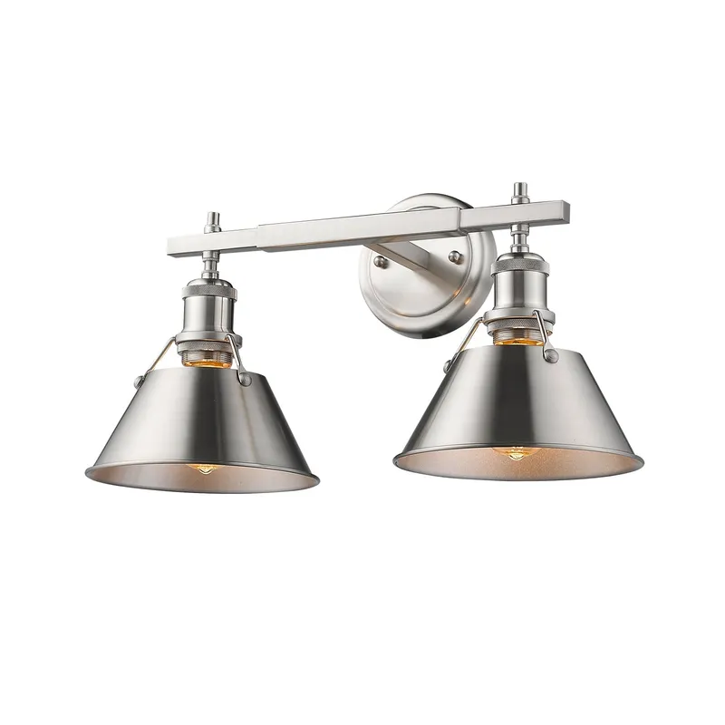 Yep by Golden Lighting Orwell 2-light Vanity in Pewter — Golden Lighting LED Wall Lights  