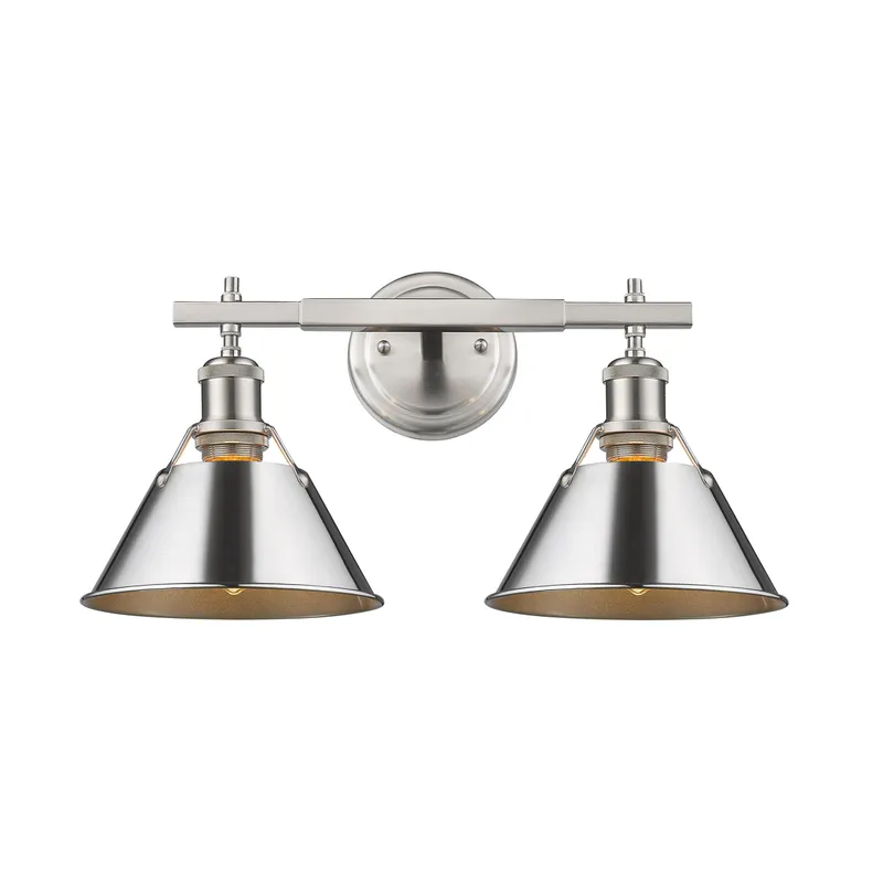 Yep by Golden Lighting Orwell 2-light Vanity in Pewter and Chrome shade — Golden Lighting LED Wall Lights  