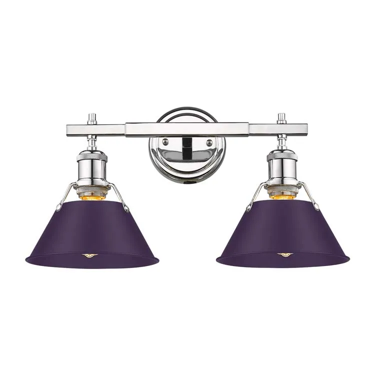 Yep by Golden Lighting Orwell 2-light Vanity in Chrome and Exotic Purple shade — Golden Lighting LED Wall Lights 100.0W 