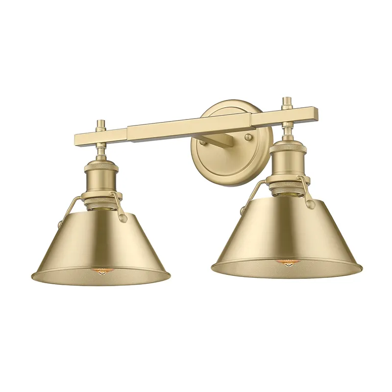 Yep by Golden Lighting Orwell 2-light Vanity in Brushed Champagne Brass — Golden Lighting LED Wall Lights  