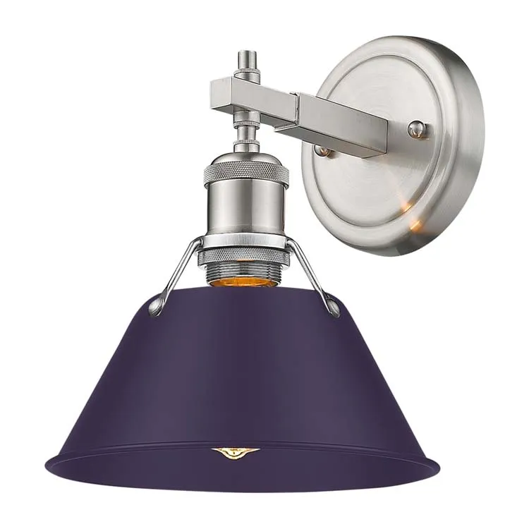 Yep by Golden Lighting Orwell 1-light Vanity in Pewter and Exotic Purple shade — Golden Lighting LED Wall Lights 100.0W 
