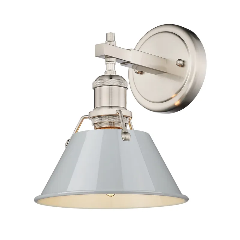 Yep by Golden Lighting Orwell 1-light Vanity in Pewter and Dusky Blue shade — Golden Lighting LED Wall Lights  