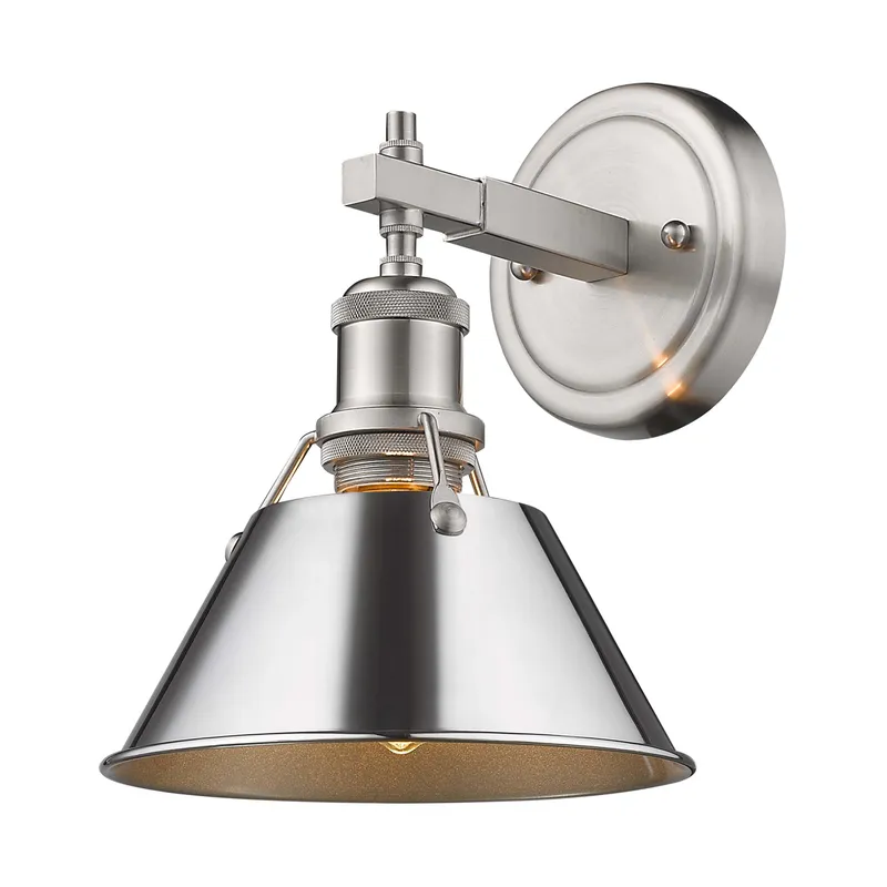 Yep by Golden Lighting Orwell 1-light Vanity in Pewter and Chrome shade — Golden Lighting LED Wall Lights  