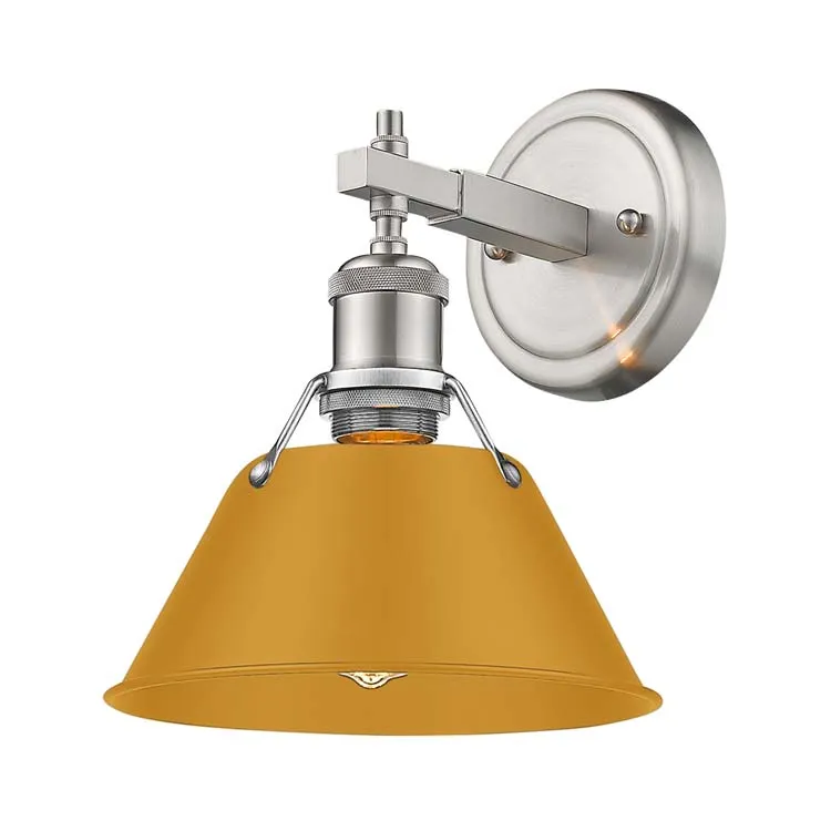 Yep by Golden Lighting Orwell 1-light Vanity in Pewter and Auric Yellow shade — Golden Lighting LED Pendant Lights  