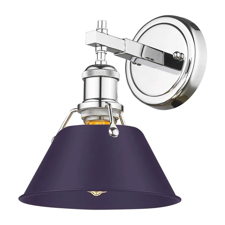 Yep by Golden Lighting Orwell 1-light Vanity in Chrome and Exotic Purple shade — Golden Lighting LED Wall Lights  