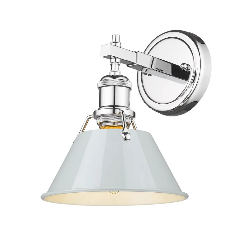 Yep by Golden Lighting Orwell 1-light Vanity in Chrome and Dusky Blue shade — Golden Lighting LED Wall Lights  