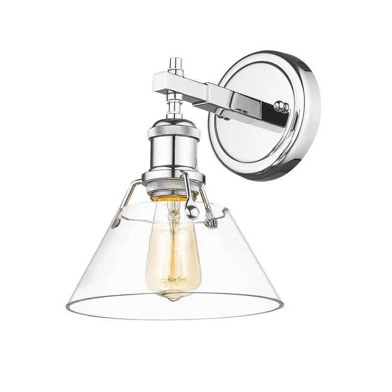 Yep by Golden Lighting Orwell 1-light Vanity in Chrome and Clear Glass — Golden Lighting LED Wall Lights 100.0W 