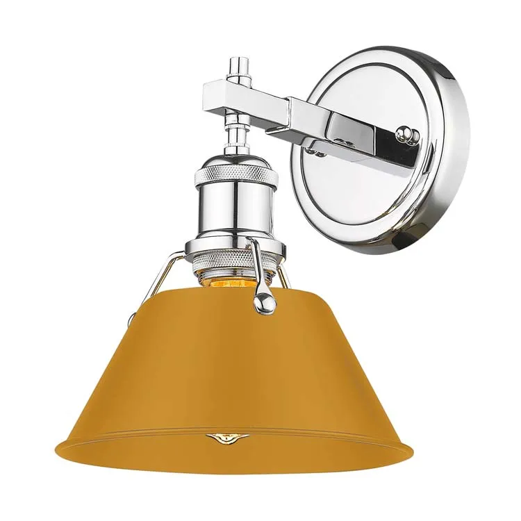 Yep by Golden Lighting Orwell 1-light Vanity in Chrome and Auric Yellow shade — Golden Lighting LED Wall Lights  