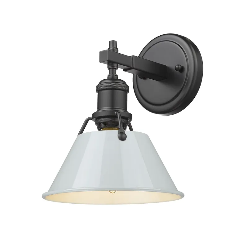 Yep by Golden Lighting Orwell 1-light Vanity in Matte Black and Dusky Blue shade — Golden Lighting LED Wall Lights  