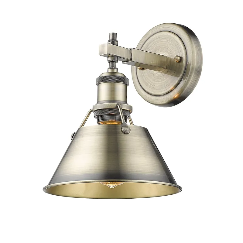 Yep by Golden Lighting Orwell 1-light Vanity in Aged Brass — Golden Lighting LED Wall Lights  