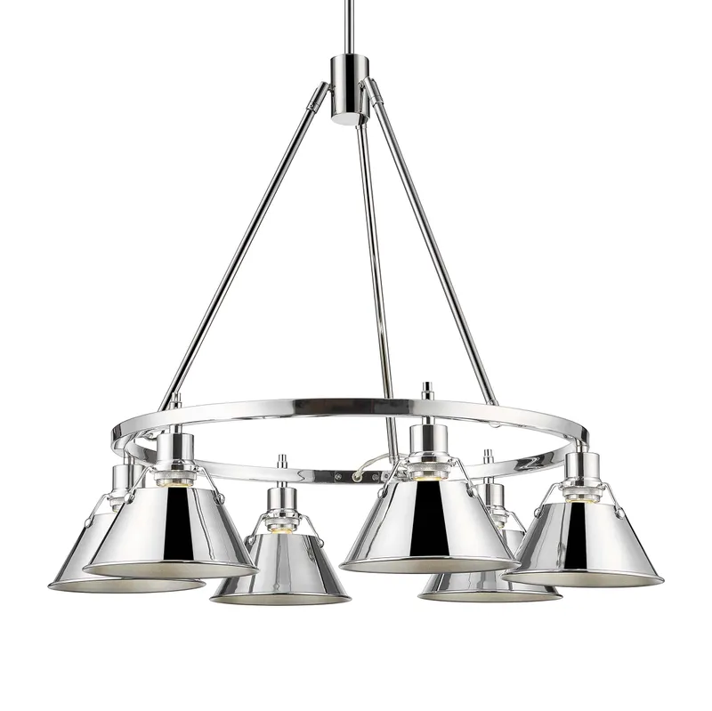 Yep by Golden Lighting Orwell 6-light Chandelier in Chrome — Golden Lighting LED Pendant Lights  