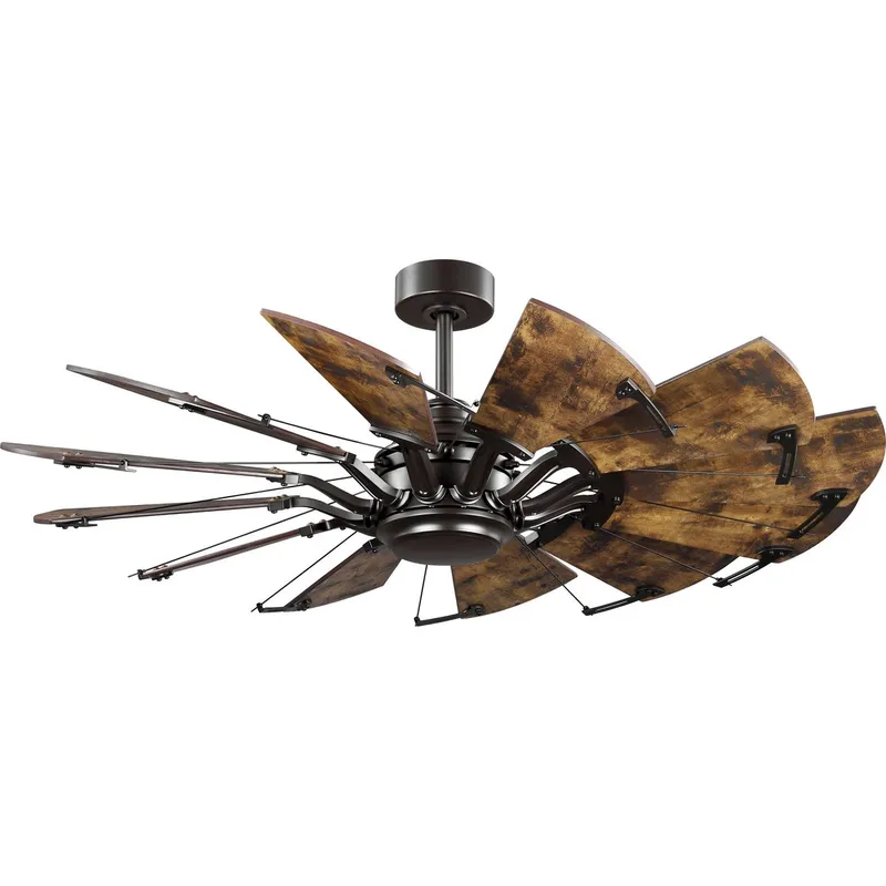 Springer Collection 52-Inch 12-Blade DC Motor Windmill Ceiling Fan — Progress Lighting LED Lighting Accessories  