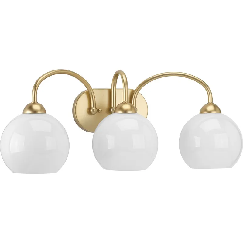 Carisa Collection Three-Light Opal Glass Bath Vanity Light — Progress Lighting LED Wall Lights  