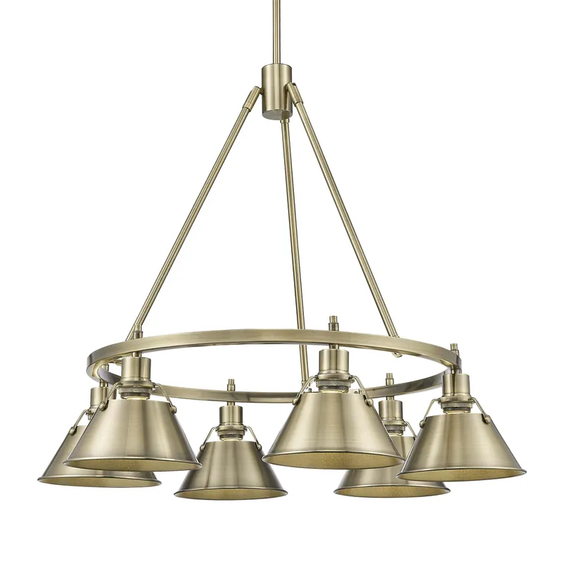 Yep by Golden Lighting Orwell 6-light Chandelier in Aged Brass — Golden Lighting LED Pendant Lights 60.0W 