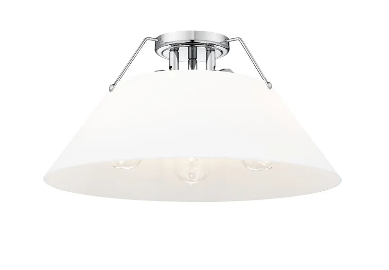 Yep by Golden Lighting Orwell 3-light Flush Mount in Chrome and Opal Glass — Golden Lighting LED Ceiling Lights  