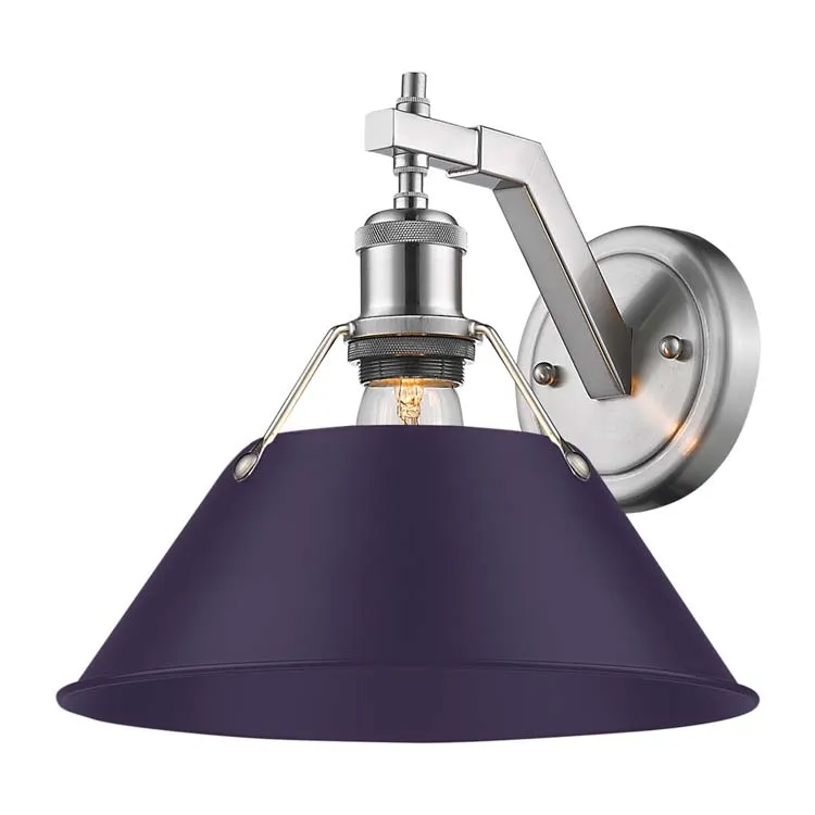 Yep by Golden Lighting Orwell 1-light Wall Sconce in Pewter and Exotic Purple shade — Golden Lighting LED Wall Lights 1.0W 