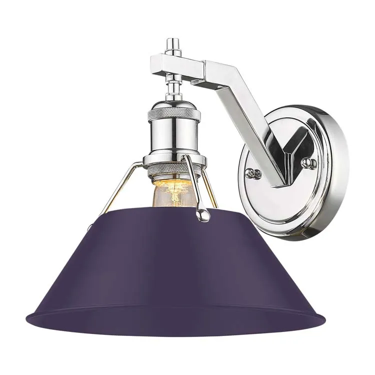 Yep by Golden Lighting Orwell 1-light Wall Sconce in Chrome and Exotic Purple shade — Golden Lighting LED Wall Lights 1.0W 