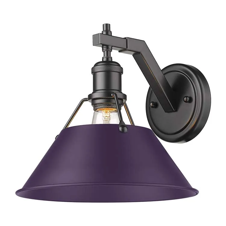 Yep by Golden Lighting Orwell 1-light Wall Sconce in Matte Black and Exotic Purple shade — Golden Lighting LED Wall Lights 100.0W 