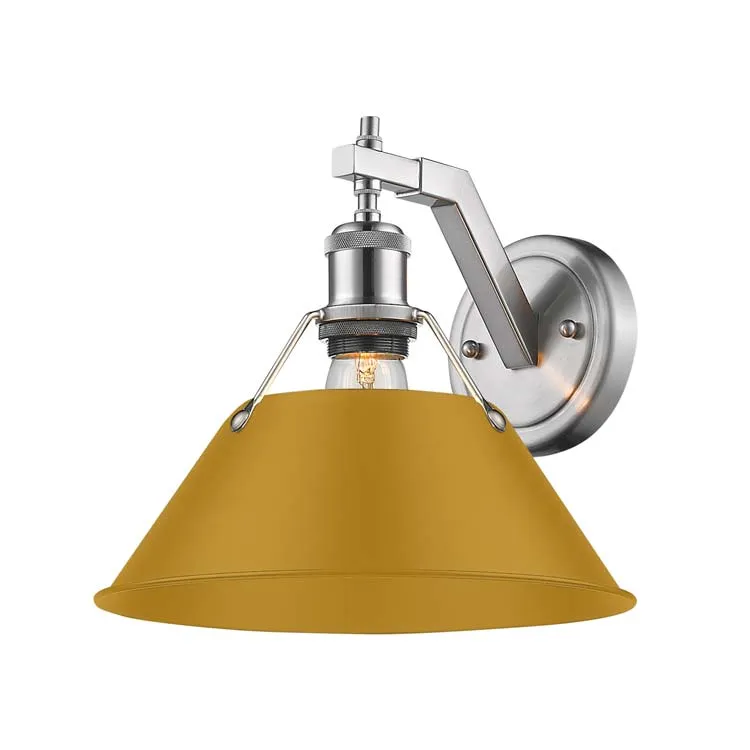 Yep by Golden Lighting Orwell 1-light Wall Sconce in Pewter and Auric Yellow shade — Golden Lighting LED Wall Lights 1.0W 