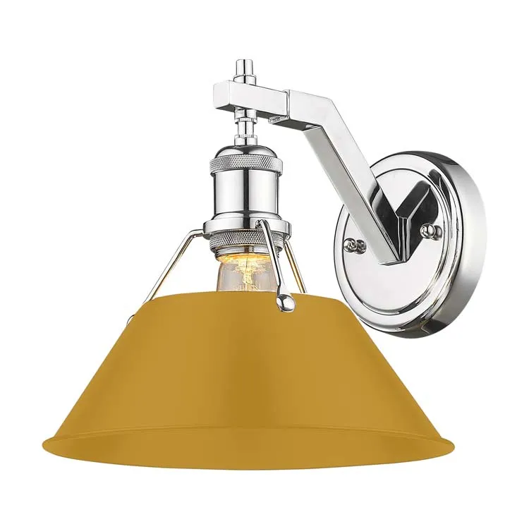 Yep by Golden Lighting Orwell 1-light Wall Sconce in Chrome and Auric Yellow shade — Golden Lighting LED Wall Lights 1.0W 