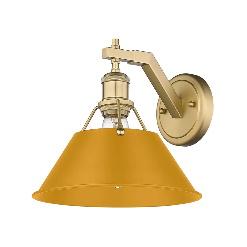 Yep by Golden Lighting Orwell 1-light Wall Sconce in Brushed Champagne Brass and Auric Yellow shade — Golden Lighting LED Wall Lights 1.0W 