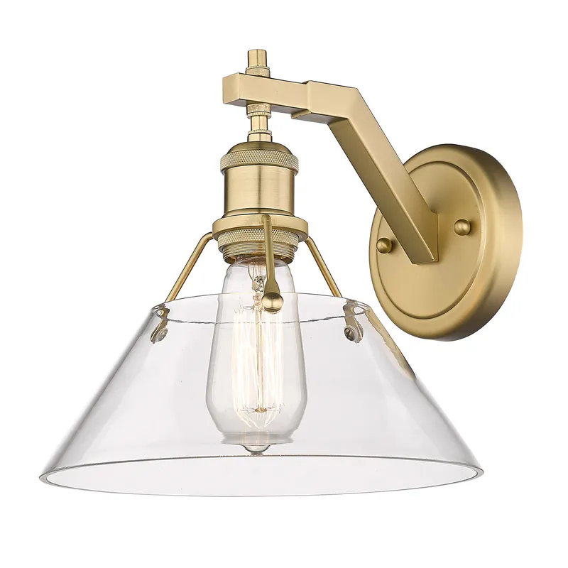 Yep by Golden Lighting Orwell 1-light Wall Sconce in Brushed Champagne Brass and Clear Glass — Golden Lighting LED Wall Lights 1.0W 