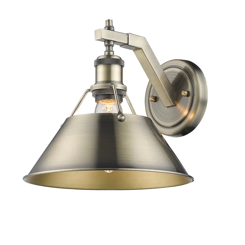 Yep by Golden Lighting Orwell 1-light Wall Sconce in Aged Brass — Golden Lighting LED Wall Lights 1.0W 