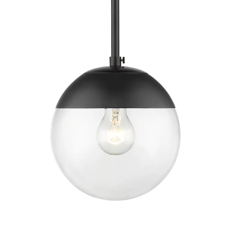 Golden Lighting Dixon 1-light Pendant in Matte Black and Clear Glass — Golden Lighting LED Pendant Lights  