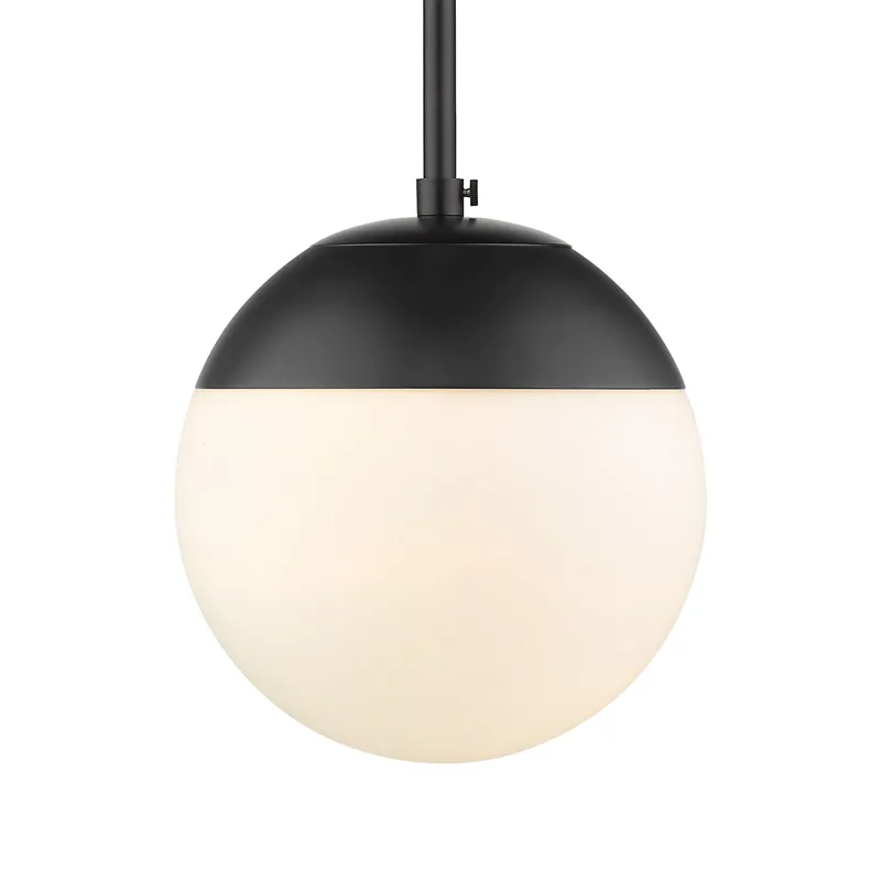 Golden Lighting Dixon 1-light Pendant in Matte Black and Opal Glass — Golden Lighting LED Pendant Lights 60.0W 