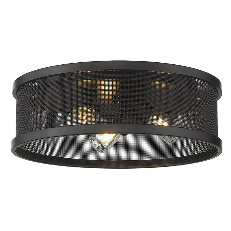 Golden Lighting Channing 3-light Flush Mount in Matte Black — Golden Lighting LED Ceiling Lights  