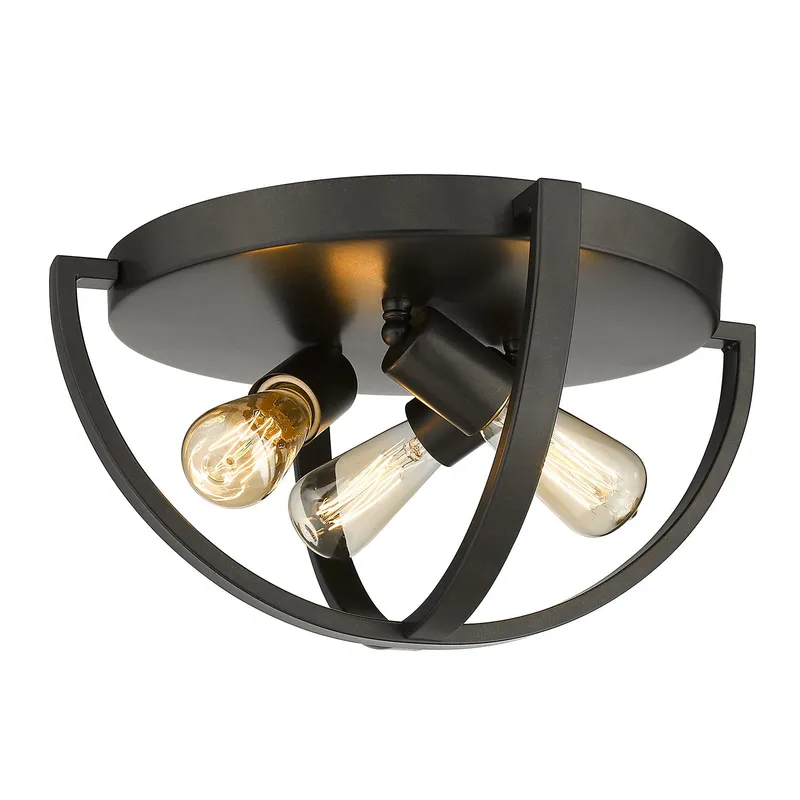 Golden Lighting Colson 3-light Flush Mount in Etruscan Bronze — Golden Lighting LED Ceiling Lights 60.0W 