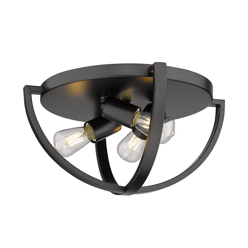 Golden Lighting Colson 3-light Flush Mount in Matte Black — Golden Lighting LED Ceiling Lights  