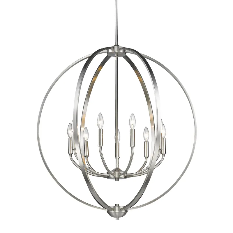 Golden Lighting Colson 9-light Chandelier in Pewter — Golden Lighting LED Pendant Lights  