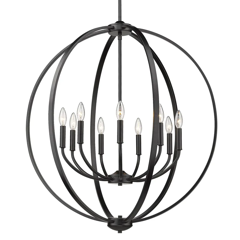 Golden Lighting Colson 9-light Chandelier in Matte Black — Golden Lighting LED Pendant Lights 60.0W 