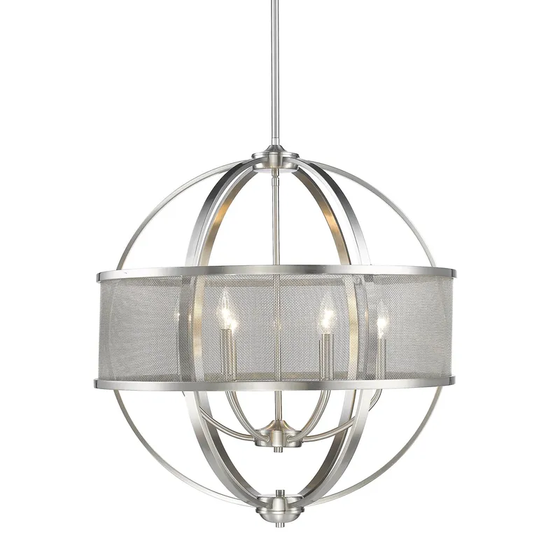 Golden Lighting Colson 6-light Chandelier in Pewter and Pewter shade — Golden Lighting LED Pendant Lights  