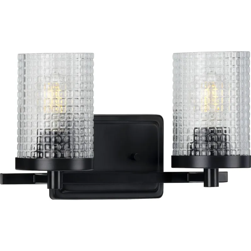 Fawcett Collection Two-Light Clear Patterned Glass Bath Vanity Light — Progress Lighting LED Wall Lights  