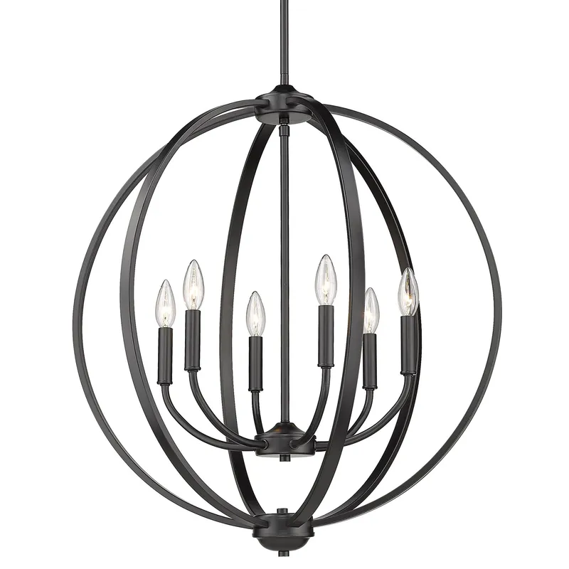 Golden Lighting Colson 6-light Chandelier in Matte Black — Golden Lighting LED Pendant Lights  