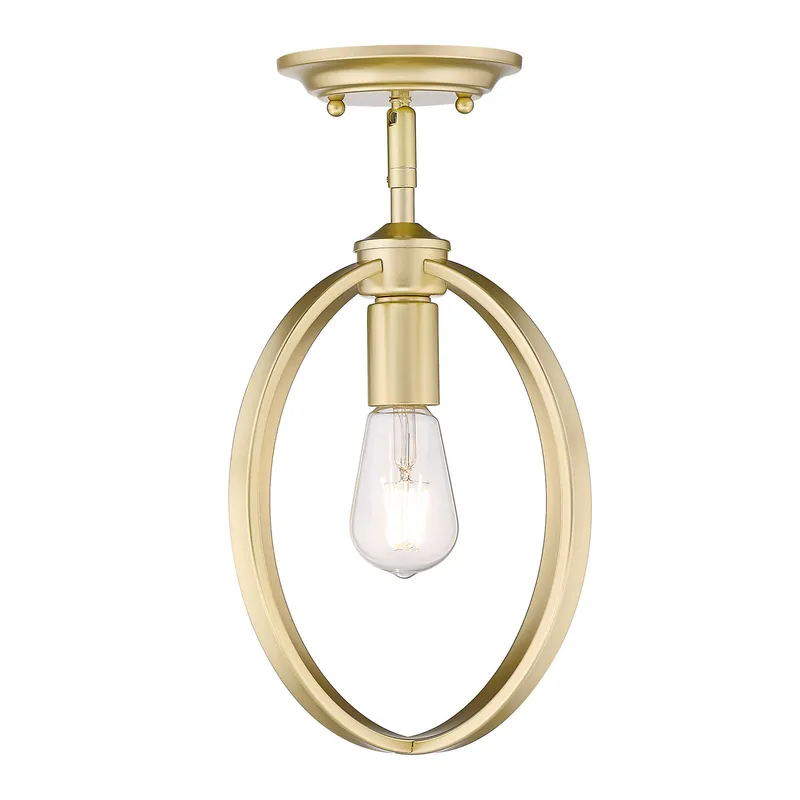 Golden Lighting Colson 1-light Semi-Flush Mount in Olympic Gold — Golden Lighting LED Ceiling Lights  