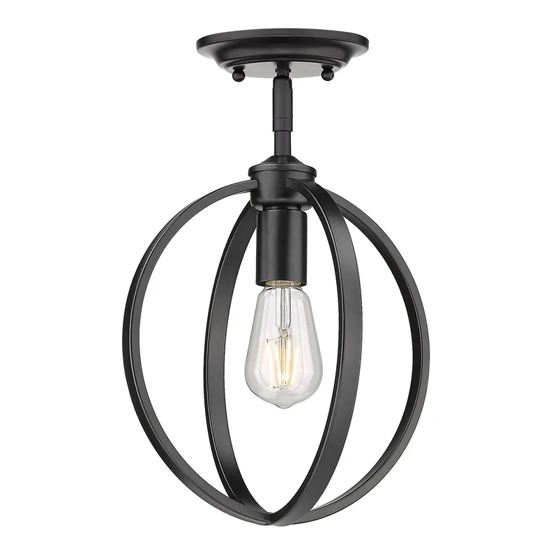 Golden Lighting Colson 1-light Semi-Flush Mount in Matte Black — Golden Lighting LED Ceiling Lights  