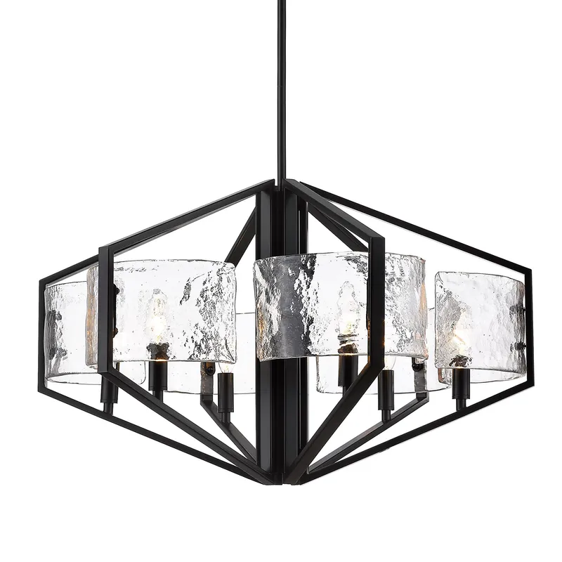 Golden Lighting Varsha 6-light Chandelier in Matte Black — Golden Lighting LED Pendant Lights  
