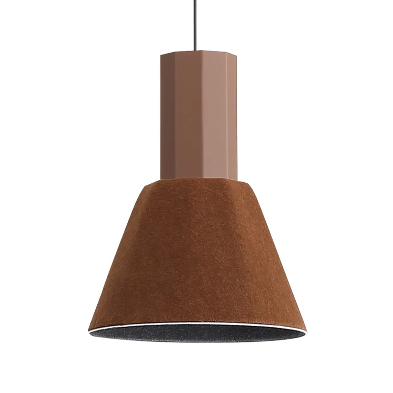 Golden Lighting Faroe 8in Integrated LED Pendant in Coffee/Black Felt — Golden Lighting LED Pendant Lights  3000K