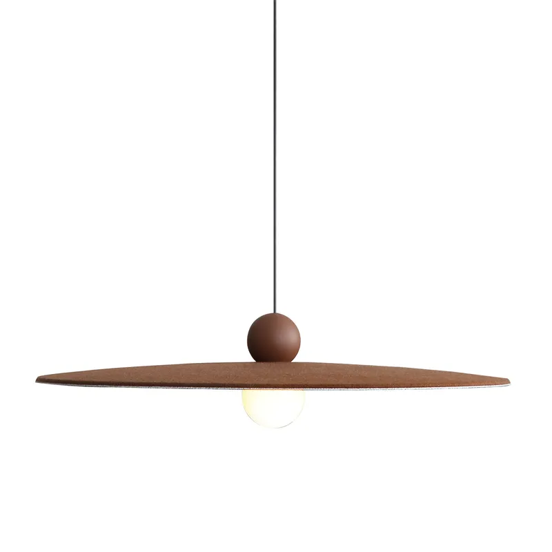 Golden Lighting Faroe 24in Integrated LED Pendant in Coffee/Black Felt — Golden Lighting LED Pendant Lights  3000K