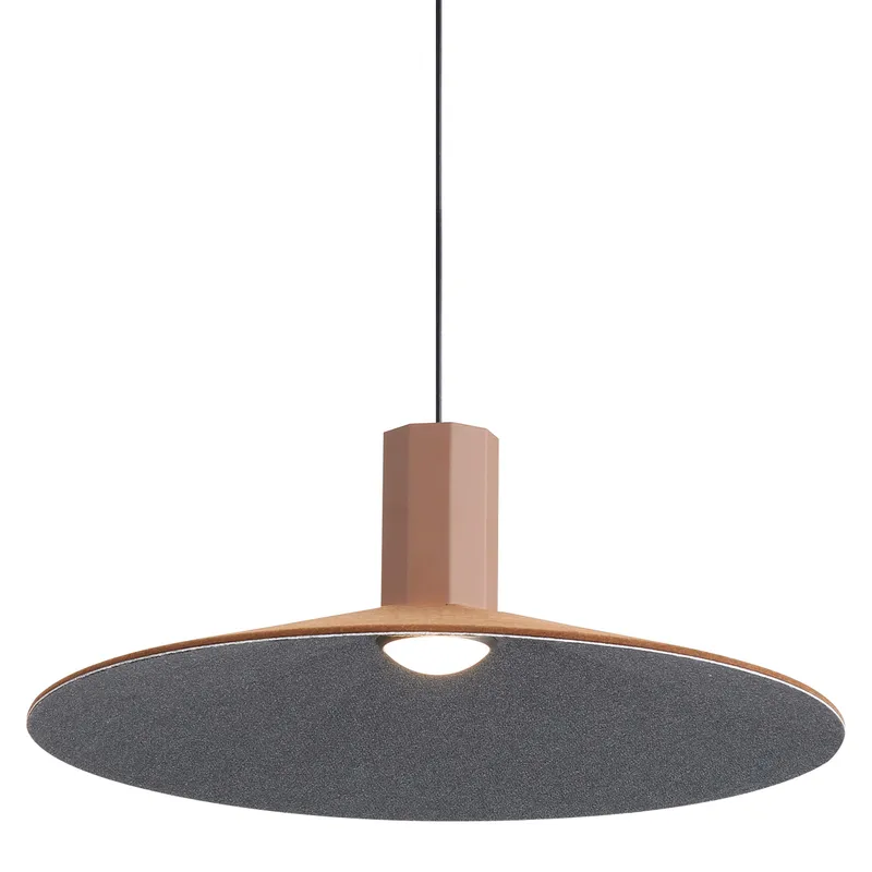 Golden Lighting Faroe 20in Integrated LED Pendant in Coffee/Black Felt — Golden Lighting LED Pendant Lights  3000K